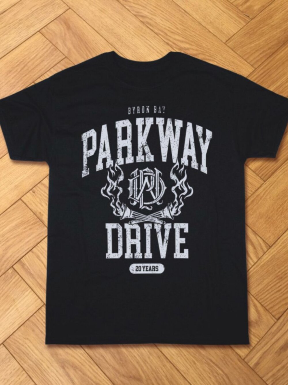Parkway Drive 20 Years Crest Byron Bay Graphic Black T-Shirt